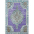 8' X 10' Purple Teal And Taupe Oriental Washable Area Rug With UV Protection