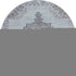8' Sky Blue And Gray Oriental Washable Round Rug With UV Protection