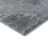 8' Sky Blue And Gray Oriental Washable Round Rug With UV Protection