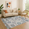 8' X 10' Ivory Blue And Gray Oriental Washable Area Rug With UV Protection