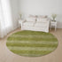 8' Artichoke Green And Fern Green Striped Washable Round Rug With UV Protection