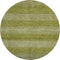 8' Artichoke Green And Fern Green Striped Washable Round Rug With UV Protection