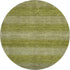 8' Artichoke Green And Fern Green Striped Washable Round Rug With UV Protection