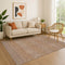 9' X 12' Beige And Brown Striped Washable Area Rug With UV Protection