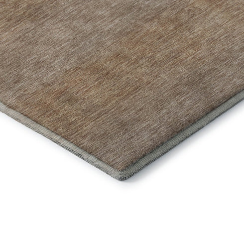 9' X 12' Beige And Brown Striped Washable Area Rug With UV Protection