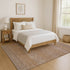 9' X 12' Beige And Brown Striped Washable Area Rug With UV Protection