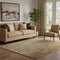 5' X 8' Brown And Khaki Striped Washable Area Rug With UV Protection