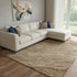 8' X 10' Brown And Khaki Striped Washable Area Rug With UV Protection