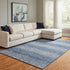 8' X 10' Blue And Sky Blue Striped Washable Area Rug With UV Protection