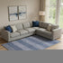 9' X 12' Blue And Sky Blue Striped Washable Area Rug With UV Protection