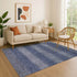 9' X 12' Blue And Sky Blue Striped Washable Area Rug With UV Protection