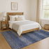 9' X 12' Blue And Sky Blue Striped Washable Area Rug With UV Protection