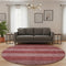 8' Rust And Coral Striped Washable Round Rug With UV Protection