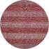 8' Rust And Coral Striped Washable Round Rug With UV Protection
