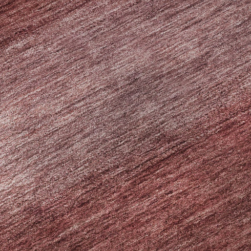 8' Rust And Coral Striped Washable Round Rug With UV Protection