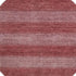 8' Rust And Coral Striped Washable Round Rug With UV Protection
