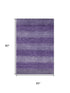 5' X 8' Purple And Lavender Striped Washable Area Rug With UV Protection