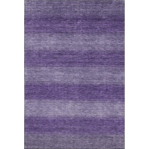 5' X 8' Purple And Lavender Striped Washable Area Rug With UV Protection