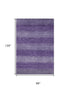 8' X 10' Purple And Lavender Striped Washable Area Rug With UV Protection