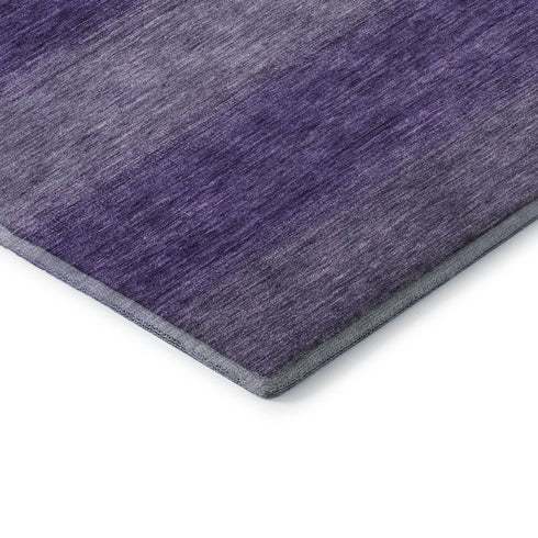 8' X 10' Purple And Lavender Striped Washable Area Rug With UV Protection