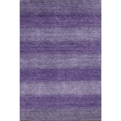 8' X 10' Purple And Lavender Striped Washable Area Rug With UV Protection