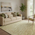 5' X 8' Wheat And Gold Striped Washable Area Rug With UV Protection