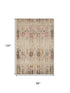 8' X 10' Beige Red And Pink Oriental Washable Area Rug With UV Protection