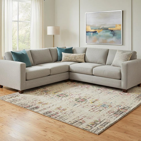 8' X 10' Beige Red And Pink Oriental Washable Area Rug With UV Protection