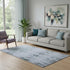 5' X 8' Blue Green And Charcoal Oriental Washable Area Rug With UV Protection