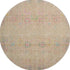 8' Tan Blue And Green Oriental Washable Round Rug With UV Protection