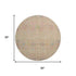 8' Tan Blue And Green Oriental Washable Round Rug With UV Protection