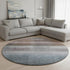8' Brown Copper And Gray Striped Washable Round Rug With UV Protection