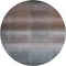 8' Brown Copper And Gray Striped Washable Round Rug With UV Protection