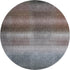 8' Brown Copper And Gray Striped Washable Round Rug With UV Protection