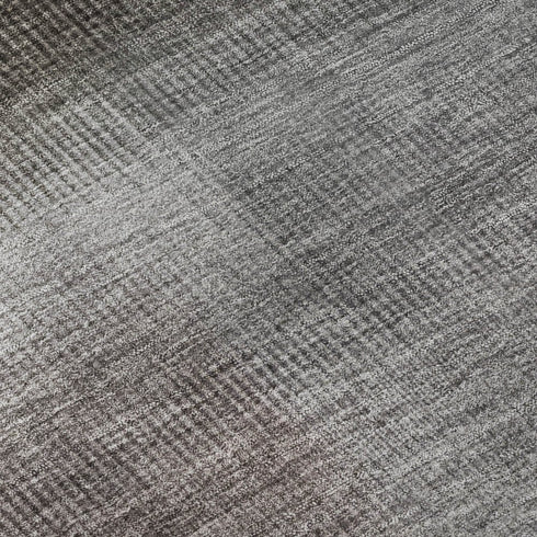 8' Brown Copper And Gray Striped Washable Round Rug With UV Protection