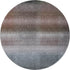 8' Brown Copper And Gray Striped Washable Round Rug With UV Protection