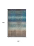 5' X 8' Blue Copper And Gray Striped Washable Area Rug With UV Protection