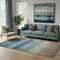 5' X 8' Blue Copper And Gray Striped Washable Area Rug With UV Protection
