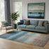 5' X 8' Blue Copper And Gray Striped Washable Area Rug With UV Protection