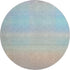8' Sky Blue Peach And Lilac Striped Washable Round Rug With UV Protection