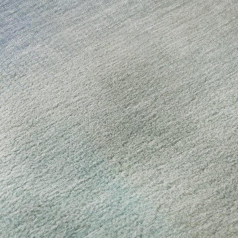 8' Sky Blue Peach And Lilac Striped Washable Round Rug With UV Protection