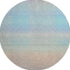 8' Sky Blue Peach And Lilac Striped Washable Round Rug With UV Protection