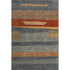 5' X 8' Blue Rust And Gold Striped Washable Area Rug With UV Protection