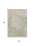 8' X 10' Beige And Ivory Abstract Washable Area Rug With UV Protection