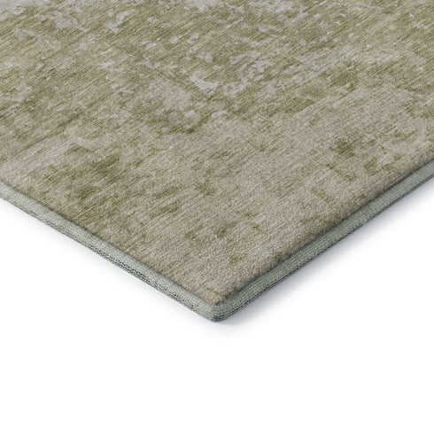 8' X 10' Beige And Ivory Abstract Washable Area Rug With UV Protection
