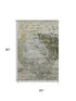 5' X 8' Graphite Green And Ivory Abstract Washable Area Rug With UV Protection