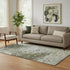 5' X 8' Graphite Green And Ivory Abstract Washable Area Rug With UV Protection