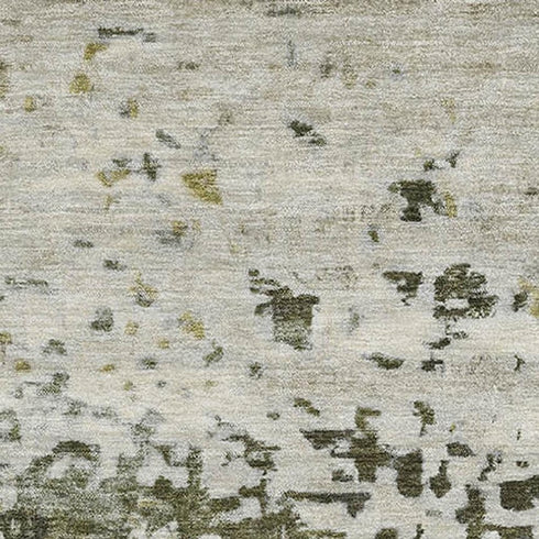 5' X 8' Graphite Green And Ivory Abstract Washable Area Rug With UV Protection