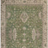8' X 10' Artichoke Green And Beige Oriental Washable Area Rug With UV Protection