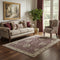5' X 8' Burgundy And Beige Oriental Washable Area Rug With UV Protection